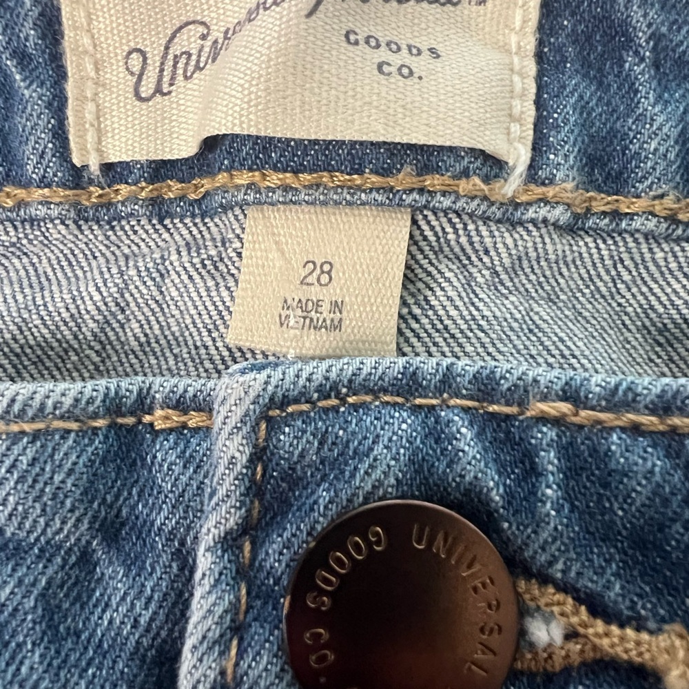 Y2K Inspired Denim Skirt Midi 28 Distressed Hem Stretch Cottagecore Modest - Picture 10 of 12